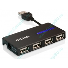 Карманный USB 2.0 концентратор D-Link DUB-104 в Кисловодске, USB хаб DLink DUB104 (Кисловодск)