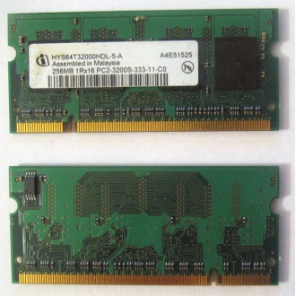 Модуль памяти для ноутбуков 256MB DDR2 SODIMM PC3200 (Кисловодск)